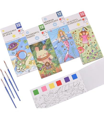 Amazon.co.jp: 水彩絵の具の本 |絵の具付きポケット水彩画ブック |子供